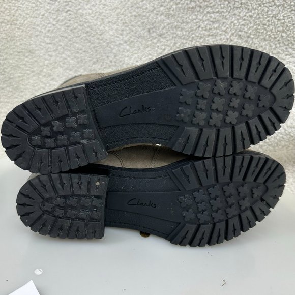 Mocha Brown Mushroom Suede Faralyn Alpha Women’s size 7.5 CLARKS Leather Boots - Picture 14 of 15